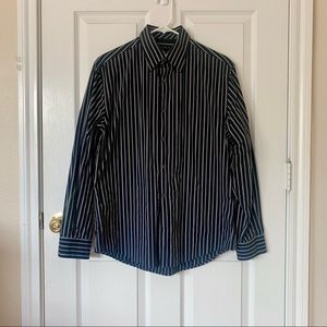 Men’s Black and Gray Striped Dress Shirt